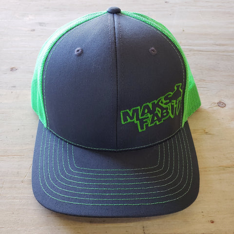 Maks Fab Snapback Hat - Grey/Neon Green