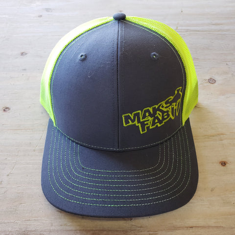 Maks Fab Snapback Hat - Grey/Neon Yellow