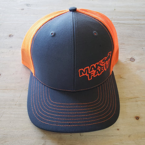 Maks Fab Snapback Hat - Grey/Neon Orange