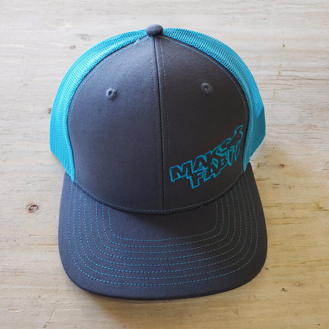 Maks Fab Snapback Hat - Grey/Neon Blue