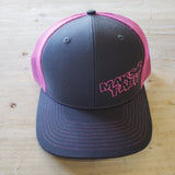 Maks Fab Snapback Hat - Grey/Neon Pink