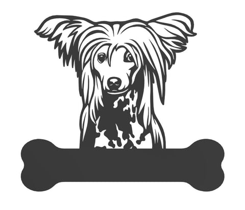 Chinese Crested Metal Sign