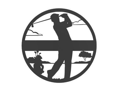 Male Golfer Monogram